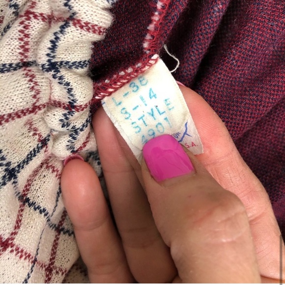 Vintage 70s ILGWU grandma flare plaid grid pants S - Picture 12 of 13